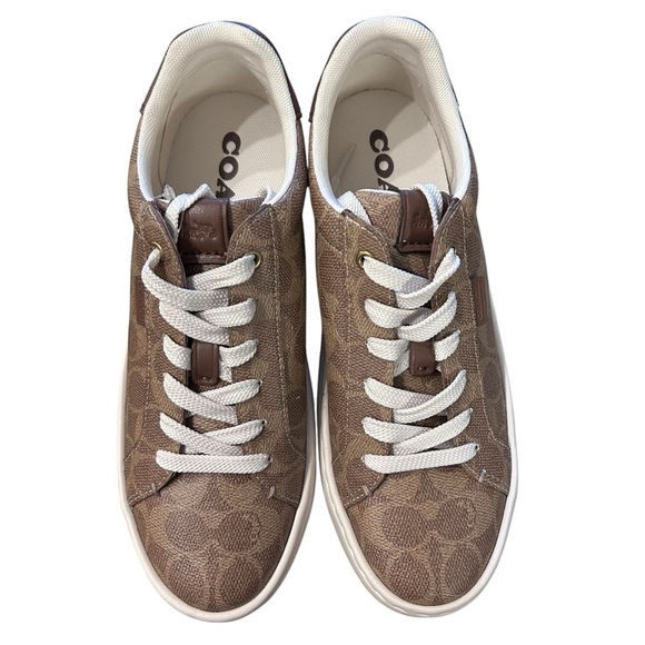 Coach Monogram Brown Sneakers with White Laces - Picture 2 of 4